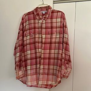 Old navy 2x flannel top with scripture design on back. Custom.